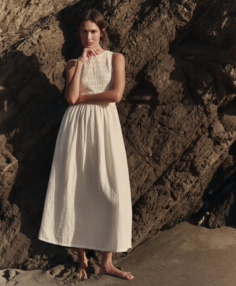 Organic Coastal Double Gauze Smocked Dress - Image 2