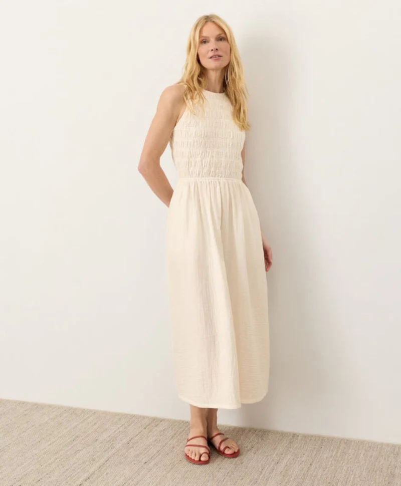 Organic Coastal Double Gauze Smocked Dress - Image 4