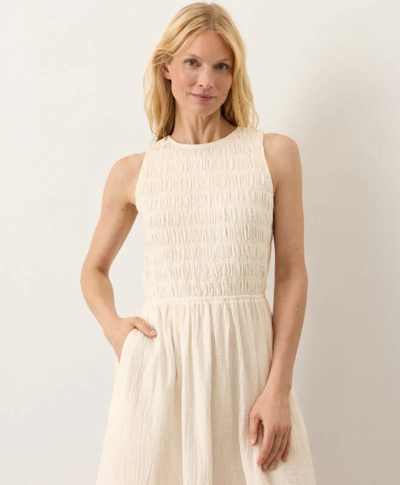 Organic Coastal Double Gauze Smocked Dress - Image 6