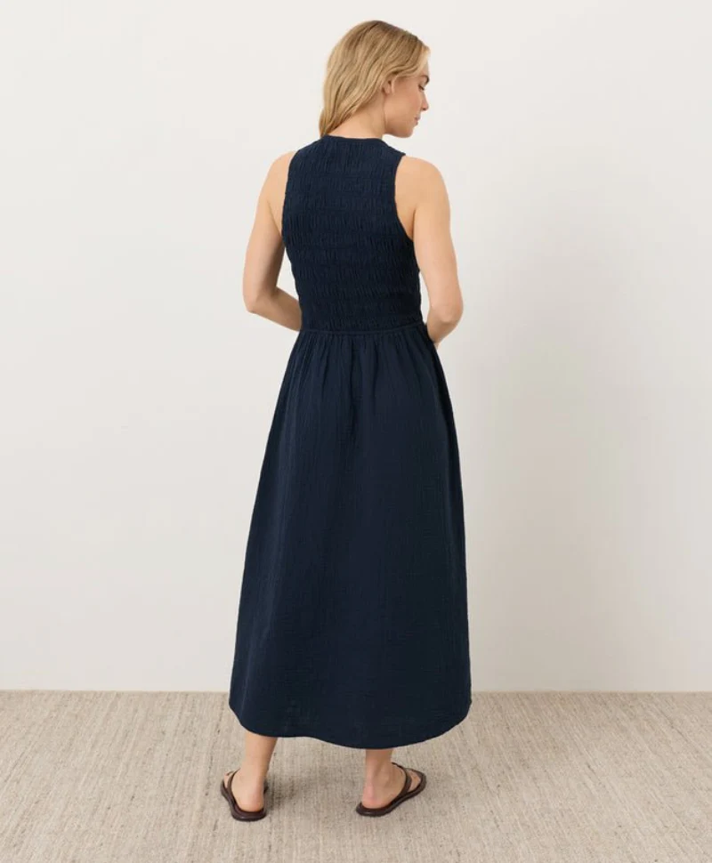 Organic Coastal Double Gauze Smocked Dress - Image 9
