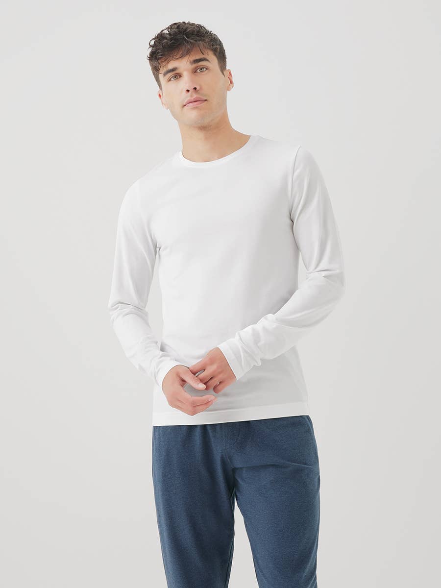 Men’s Organic Cool Stretch Long Sleeve Crew Undershirt - Image 5