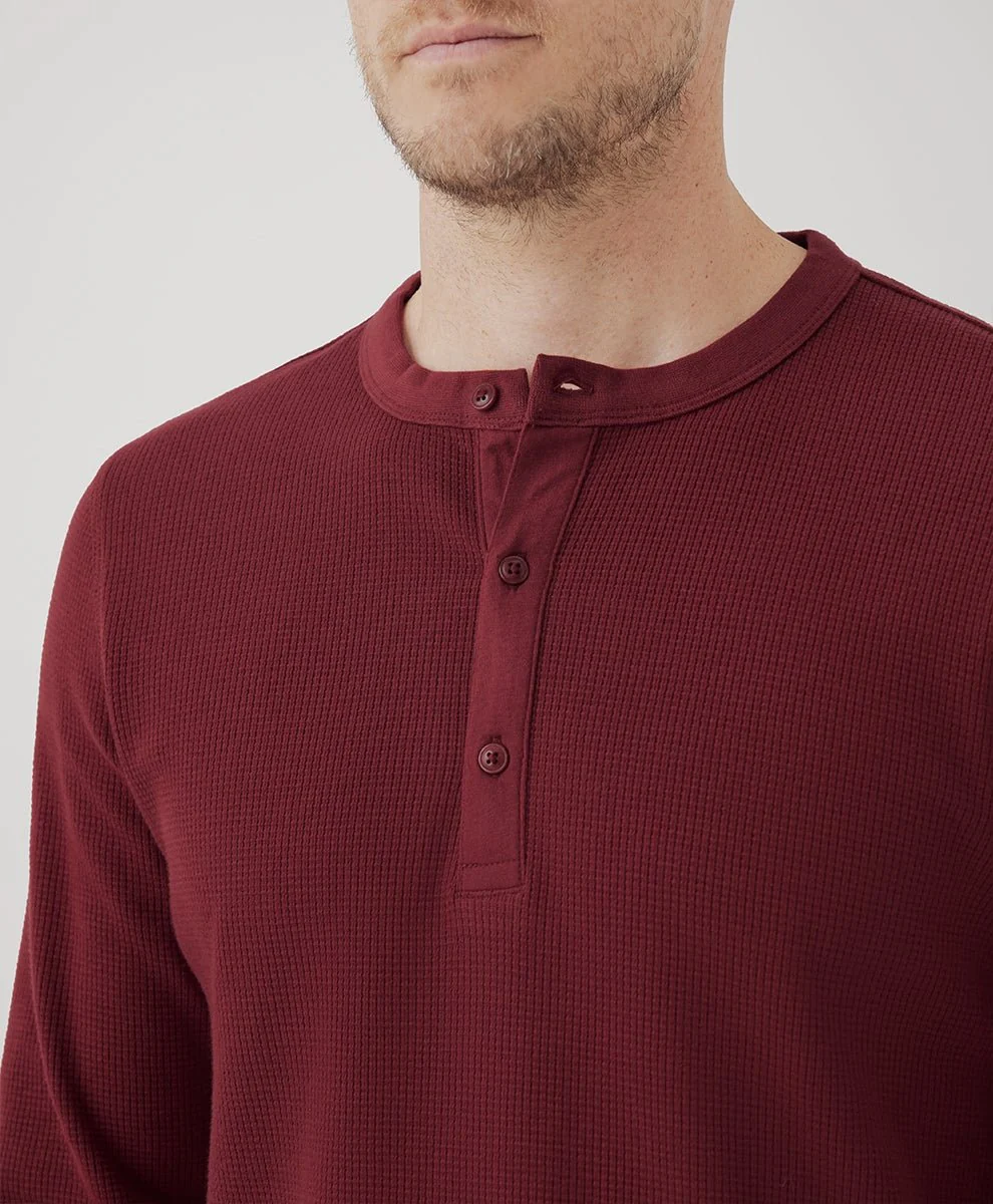 Men’s Organic Thermal Waffle Henley - Image 3
