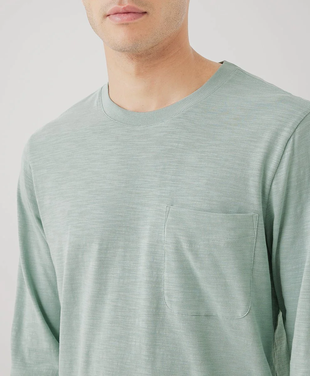 Men's Organic Field Midweight Slub Long Sleeve Crew - Image 4