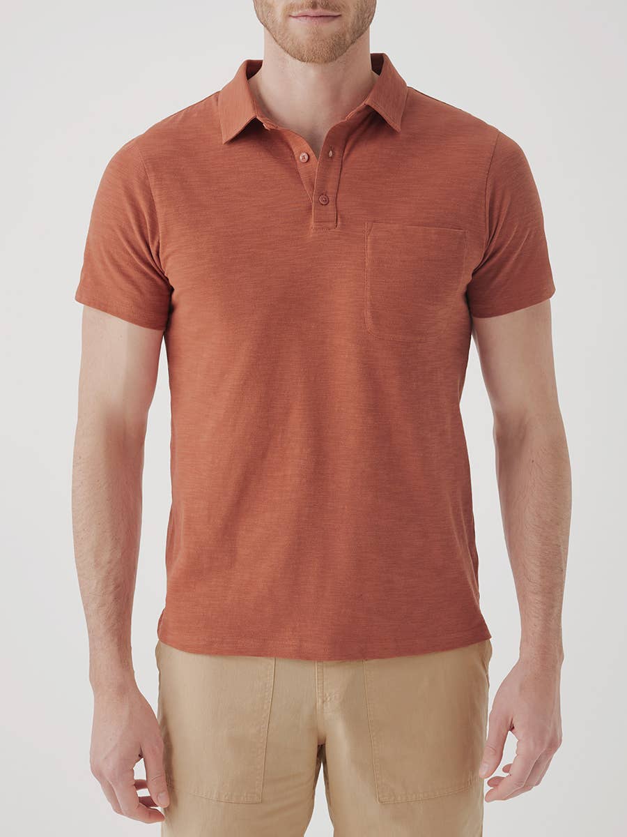 Men's Organic Field Midweight Slub Polo - Image 3