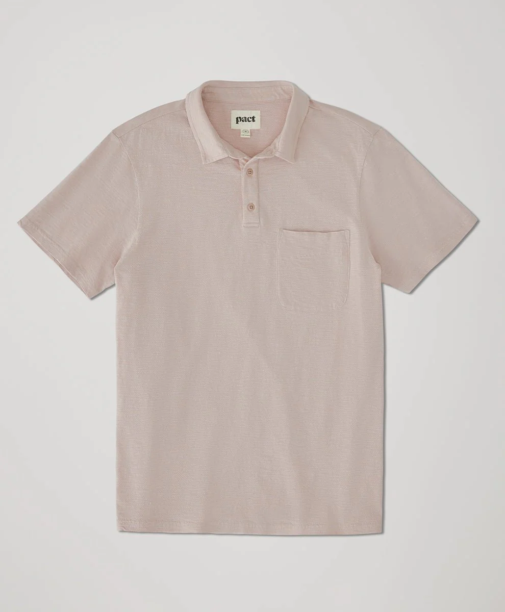 Men's Organic Field Midweight Slub Polo - Image 5