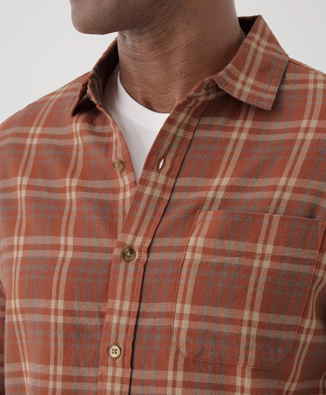 Men's Organic Fireside Flannel Button Up Shirt - Image 7
