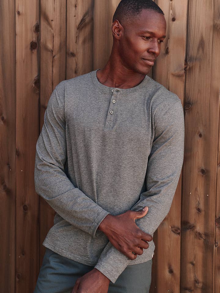 Men's Organic Softspun Long Sleeve Henley - Image 5
