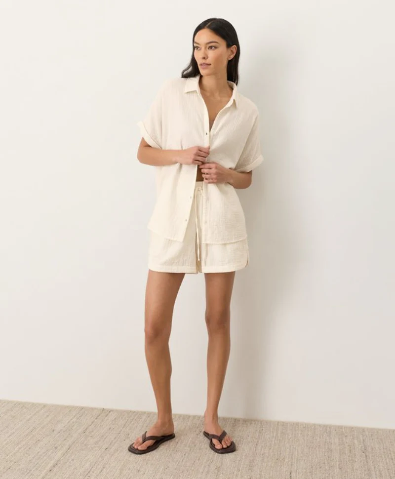 Organic Coastal Double Gauze Curved Hem Short - Image 4