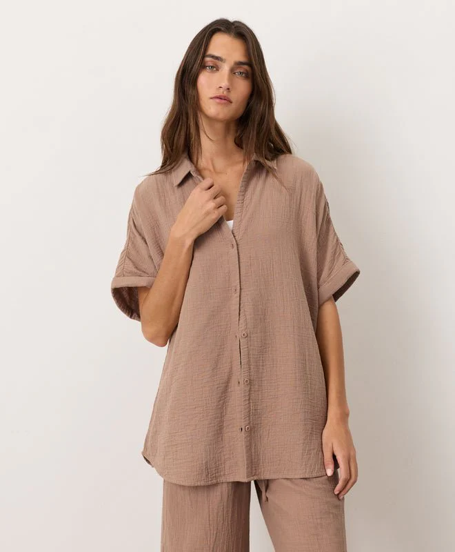 Organic Coastal Double Gauze Oversized Shirt - Image 11