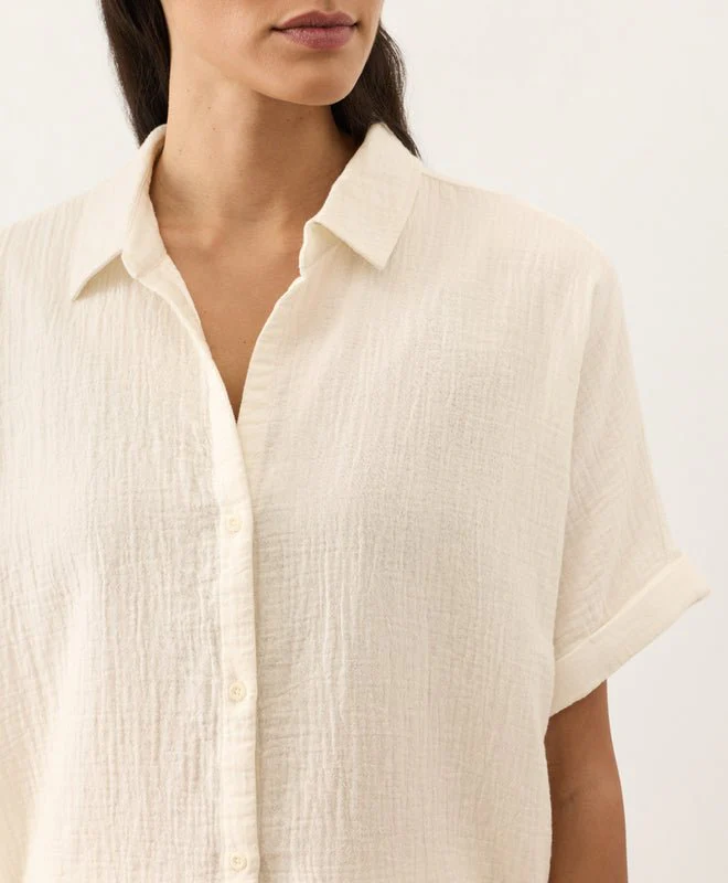 Organic Coastal Double Gauze Oversized Shirt - Image 4