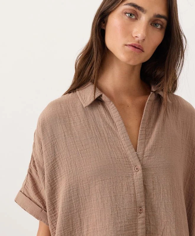 Organic Coastal Double Gauze Oversized Shirt - Image 9