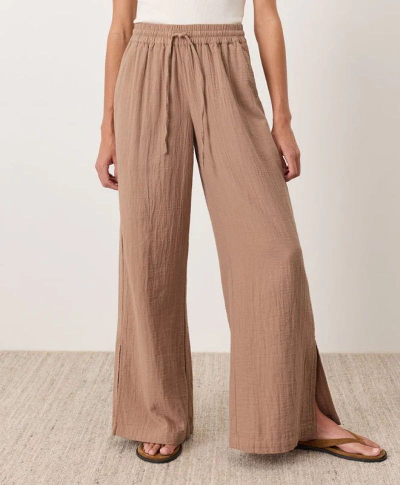 Organic Coastal Double Gauze Split Hem Pant - Image 11