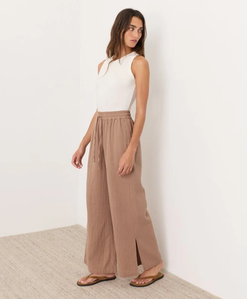 Organic Coastal Double Gauze Split Hem Pant - Image 12