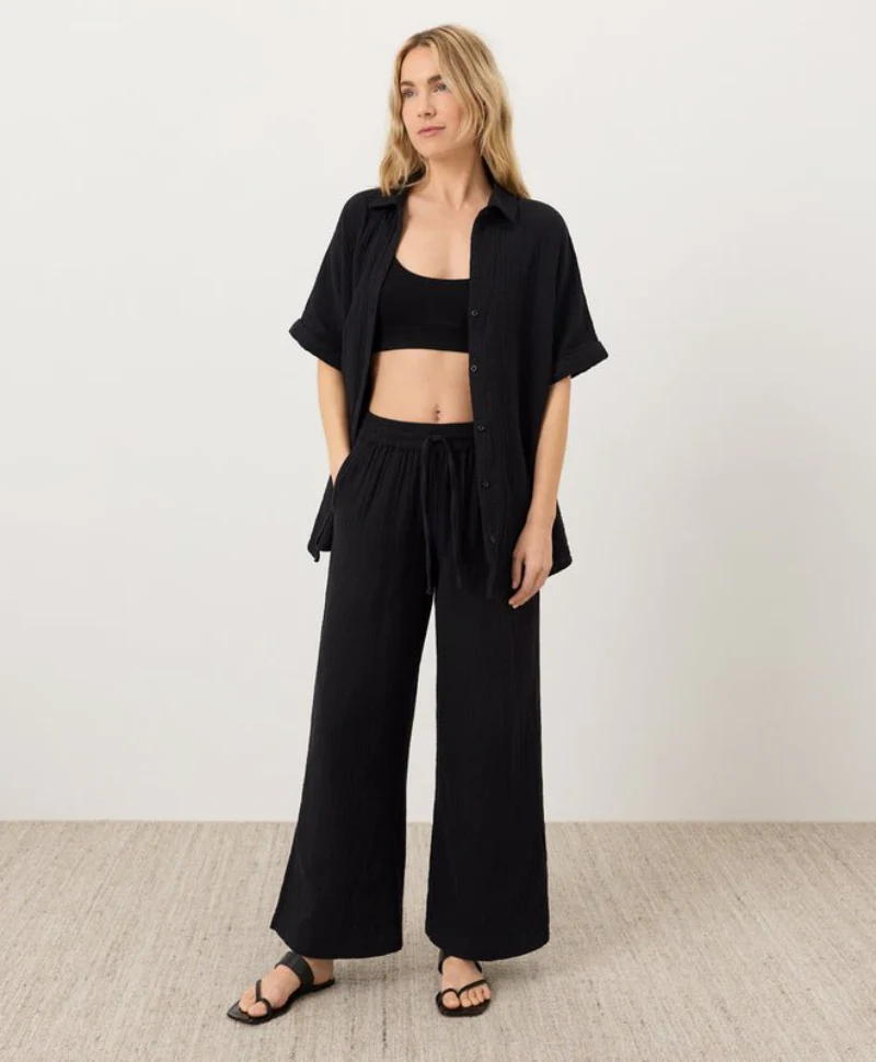 Organic Coastal Double Gauze Split Hem Pant - Image 17