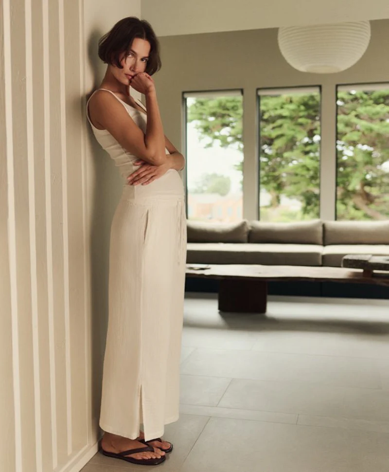 Organic Coastal Double Gauze Split Hem Pant - Image 2