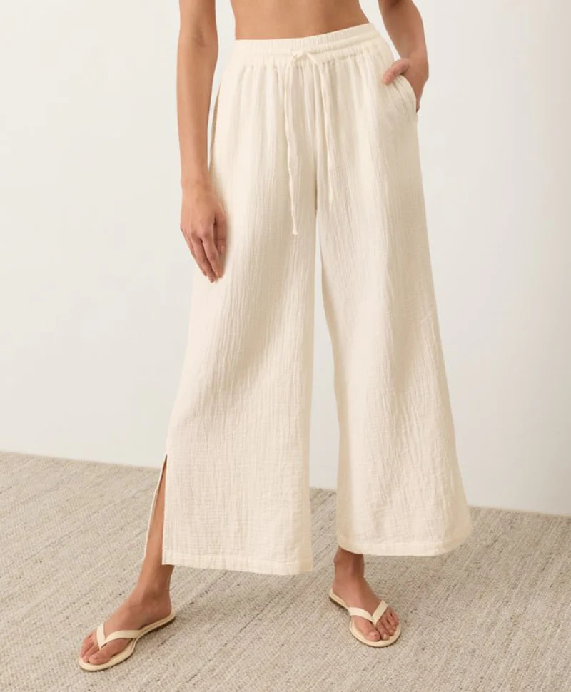 Organic Coastal Double Gauze Split Hem Pant - Image 5