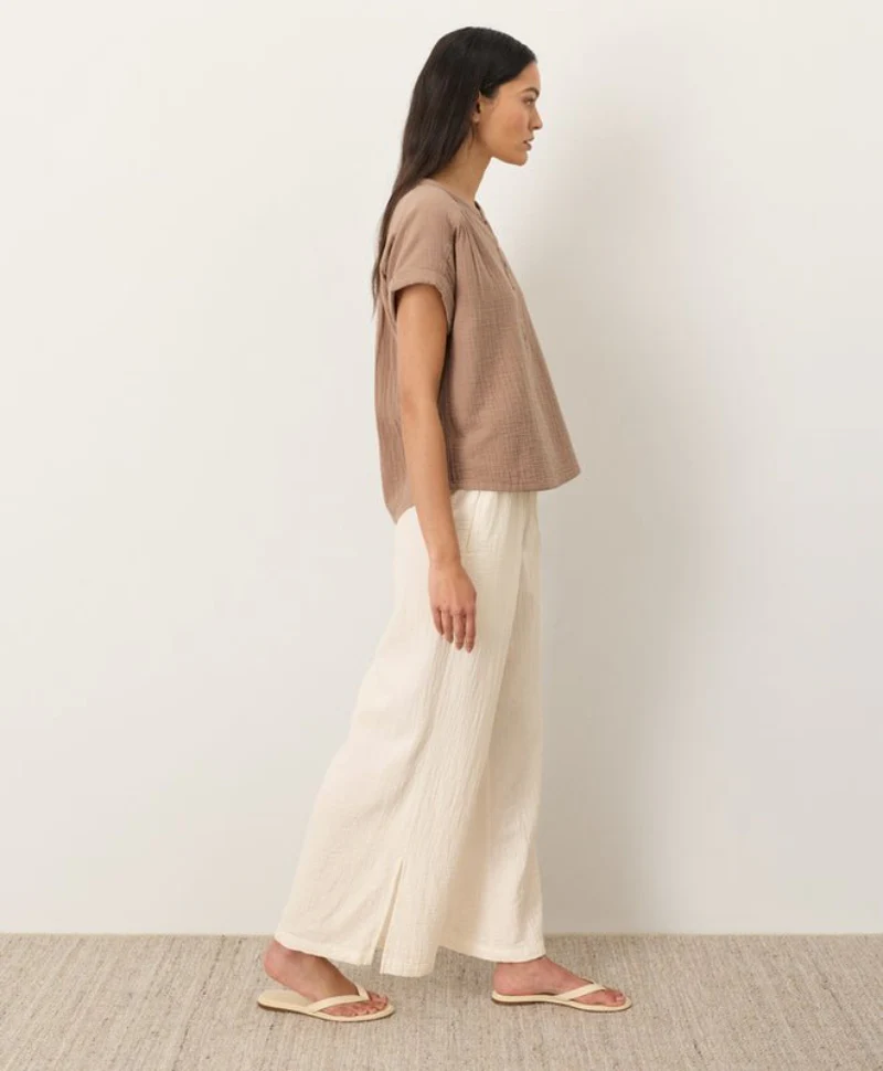 Organic Coastal Double Gauze Split Hem Pant - Image 6