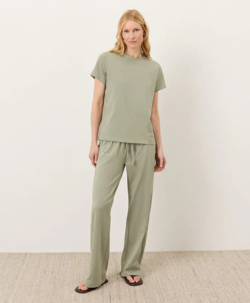 Organic Luxe Essential Wide Leg Pant | Seagrass - Image 4