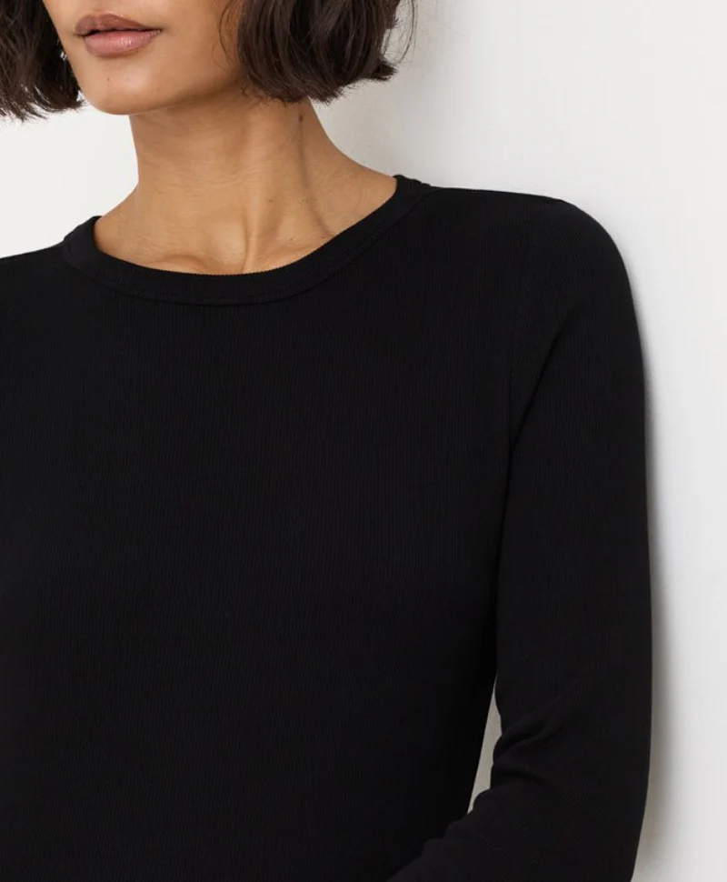 Organic Perfect Rib Crewneck Long Sleeve Tee - Image 2