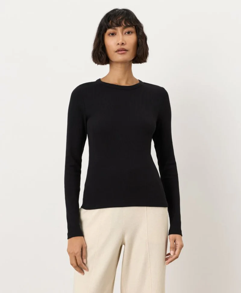 Organic Perfect Rib Crewneck Long Sleeve Tee - Image 3