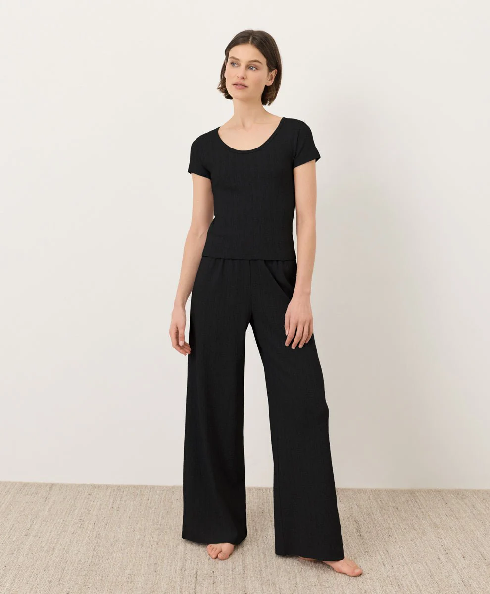 Organic Pointelle Scoop Neck Tee - Image 5