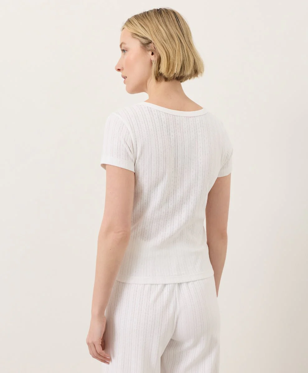 Organic Pointelle Scoop Neck Tee - Image 7