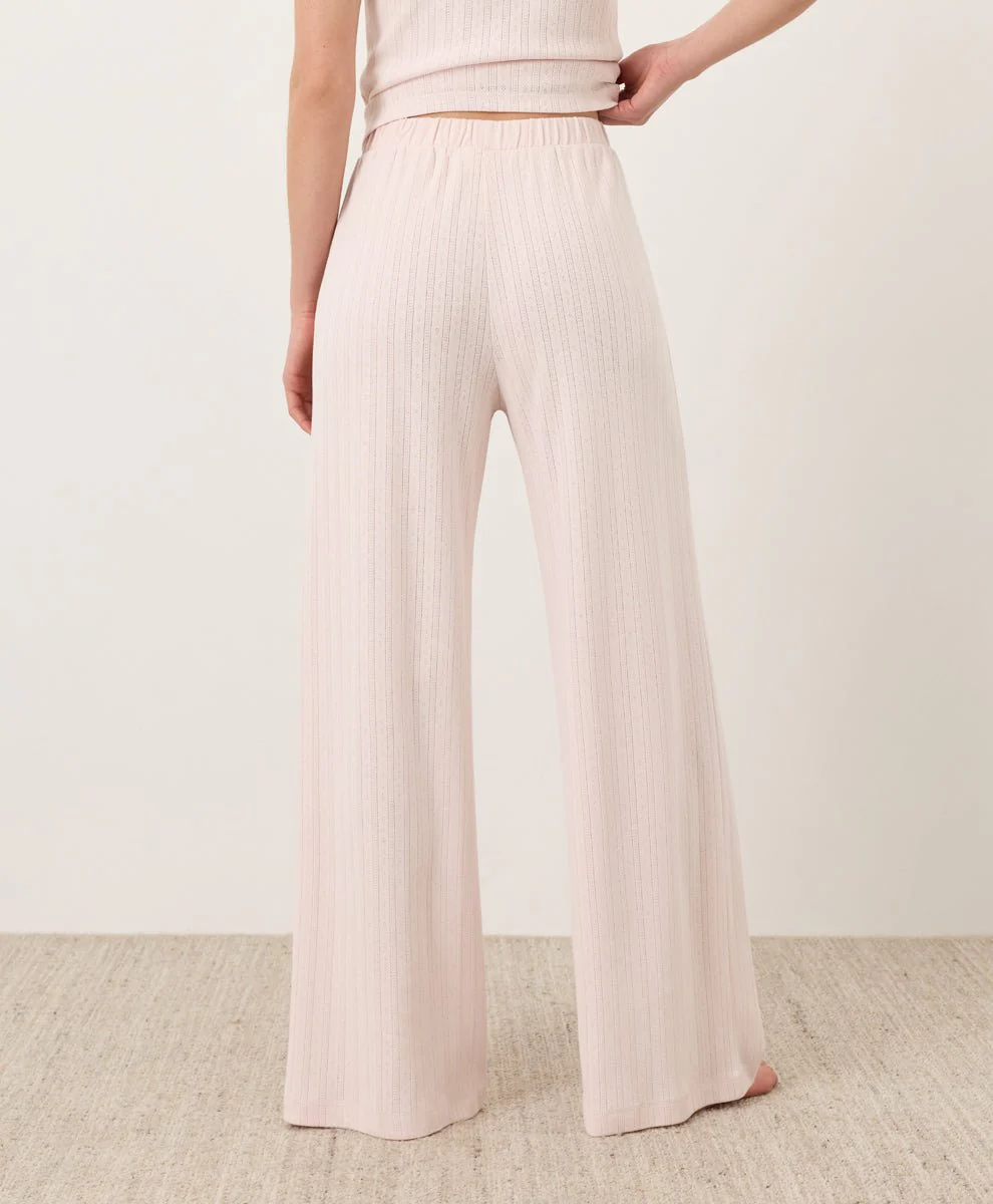 Organic Pointelle Wide Leg Pant - Image 11
