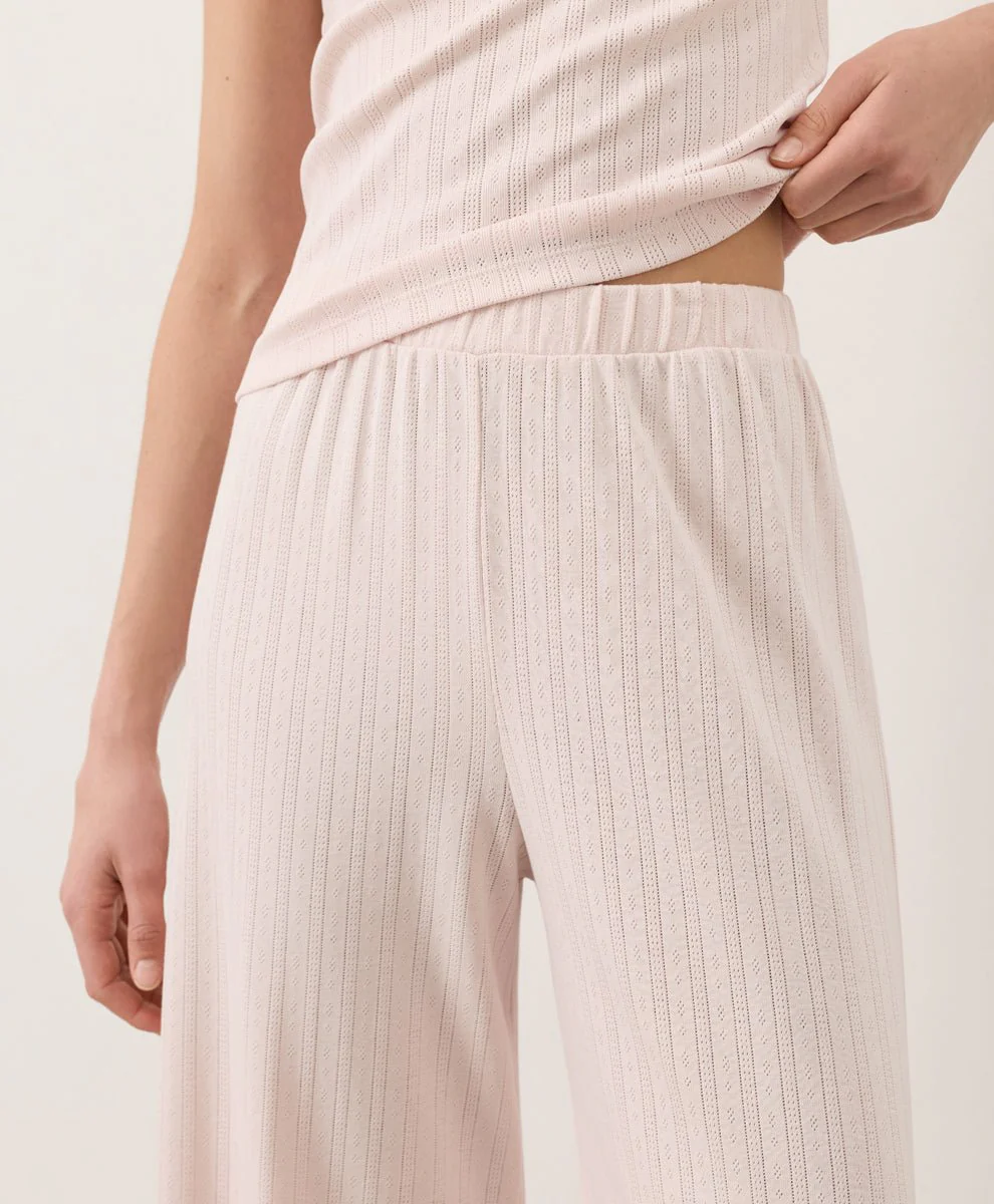 Organic Pointelle Wide Leg Pant - Image 12