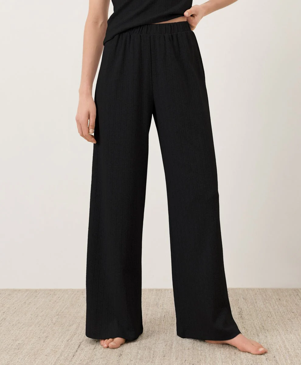 Organic Pointelle Wide Leg Pant - Image 2