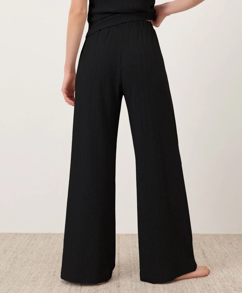 Organic Pointelle Wide Leg Pant - Image 3