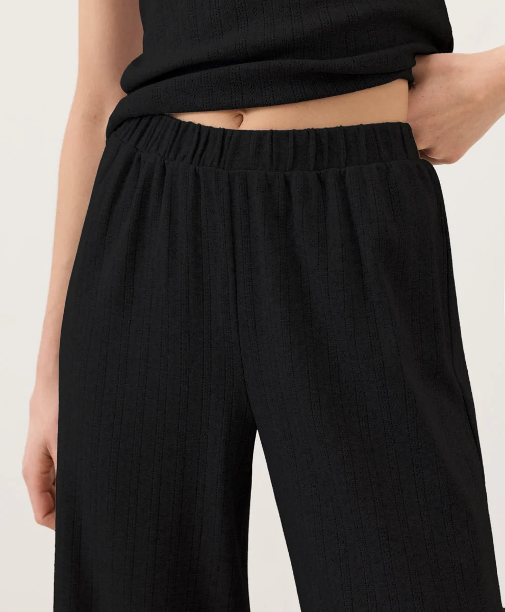 Organic Pointelle Wide Leg Pant - Image 5