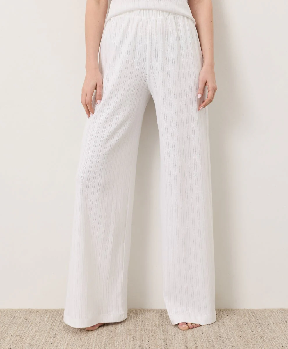 Organic Pointelle Wide Leg Pant - Image 6