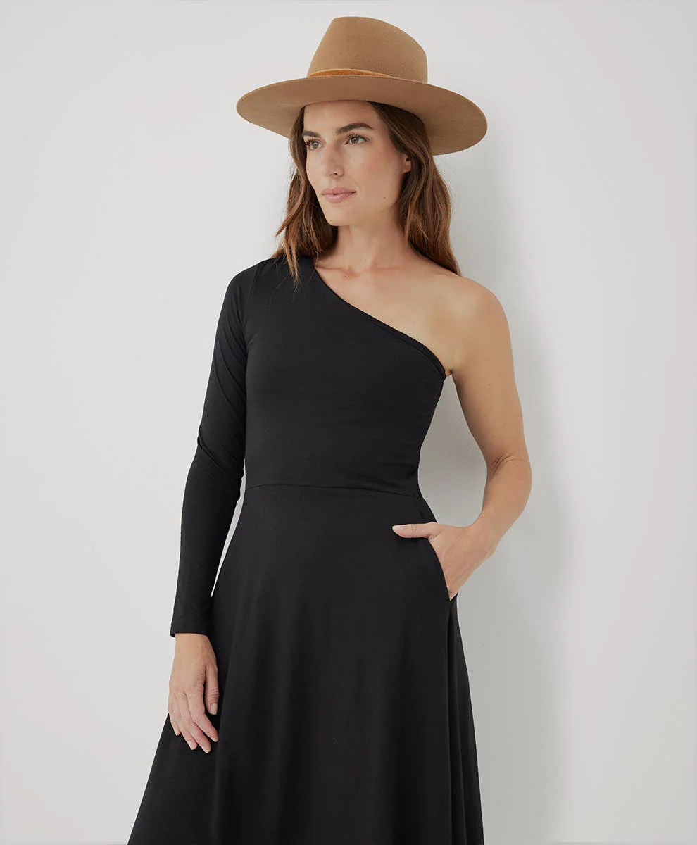 Women’s Organic Fit & Flare One-shoulder Midi Dress - Image 3