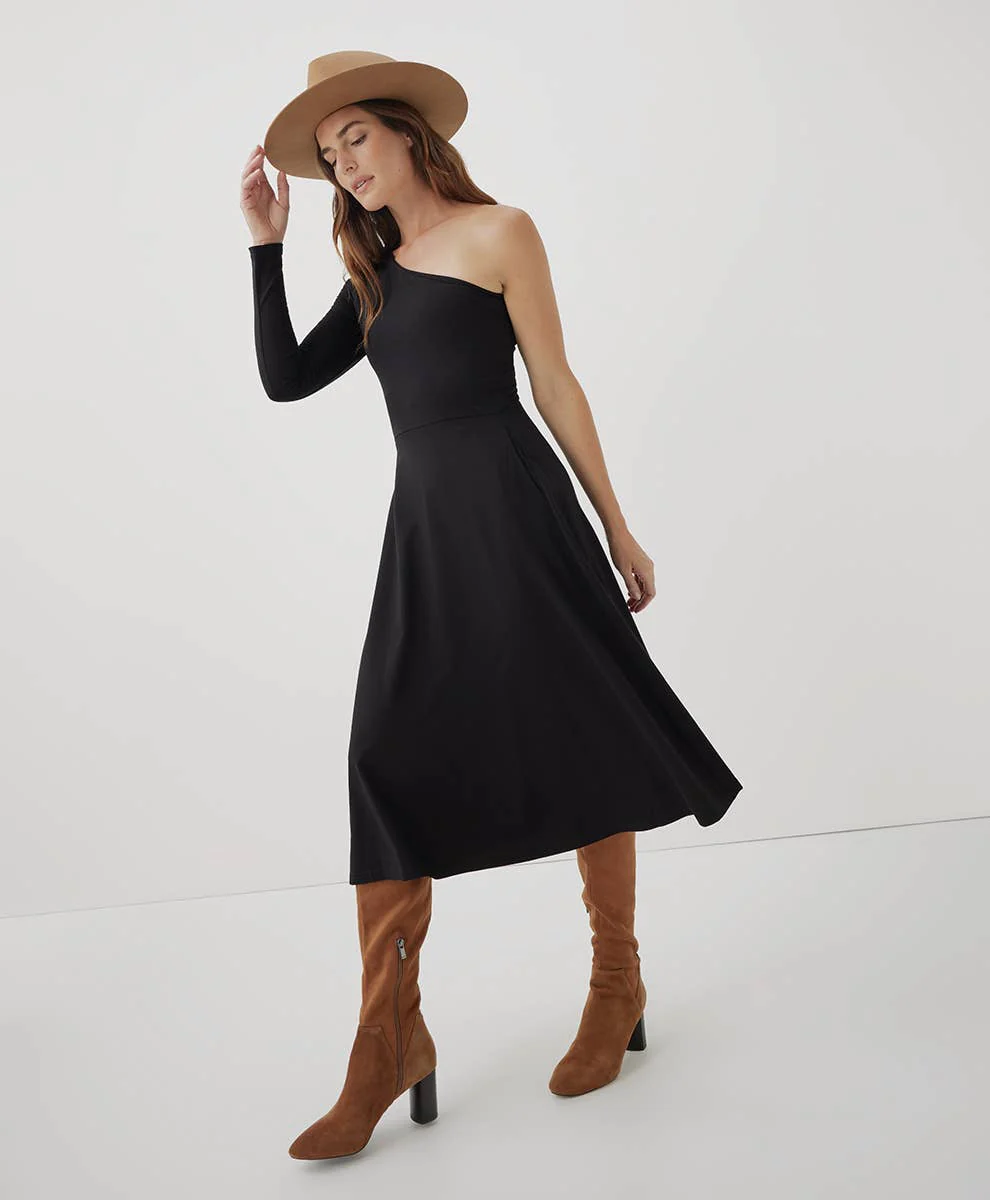 Women’s Organic Fit & Flare One-shoulder Midi Dress - Image 4