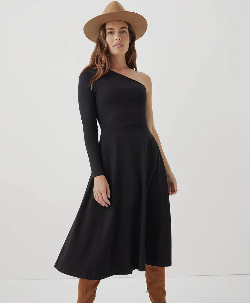 Women’s Organic Fit & Flare One-shoulder Midi Dress - Image 5