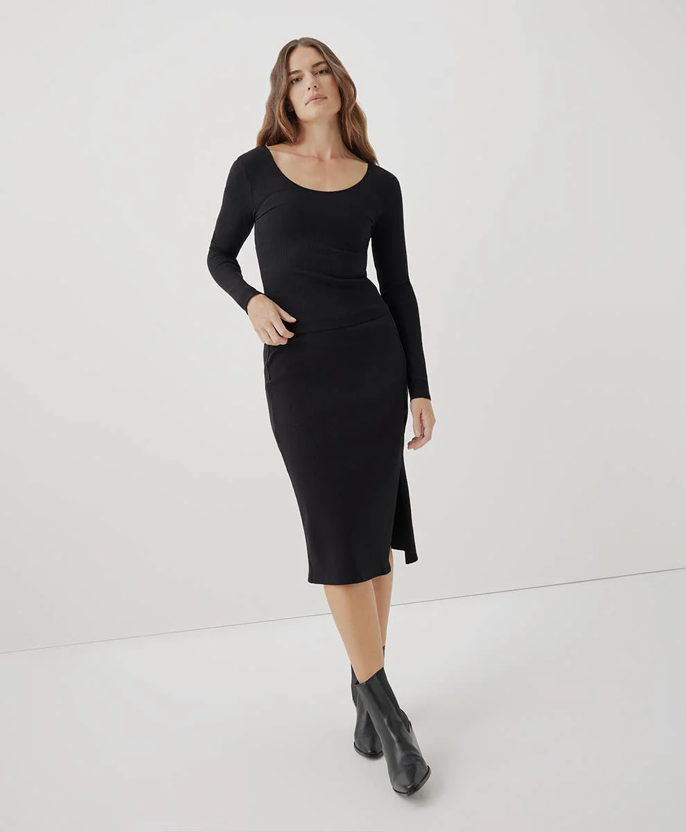 Women’s Organic Refined Rib Long Sleeve Twist Back Top - Image 5