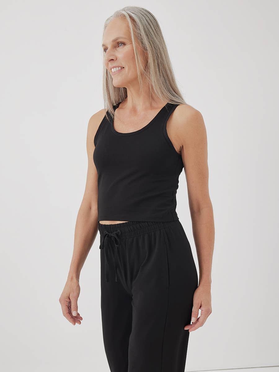 Women's Organic Cool Stretch Cropped Lounge Tank - Image 3
