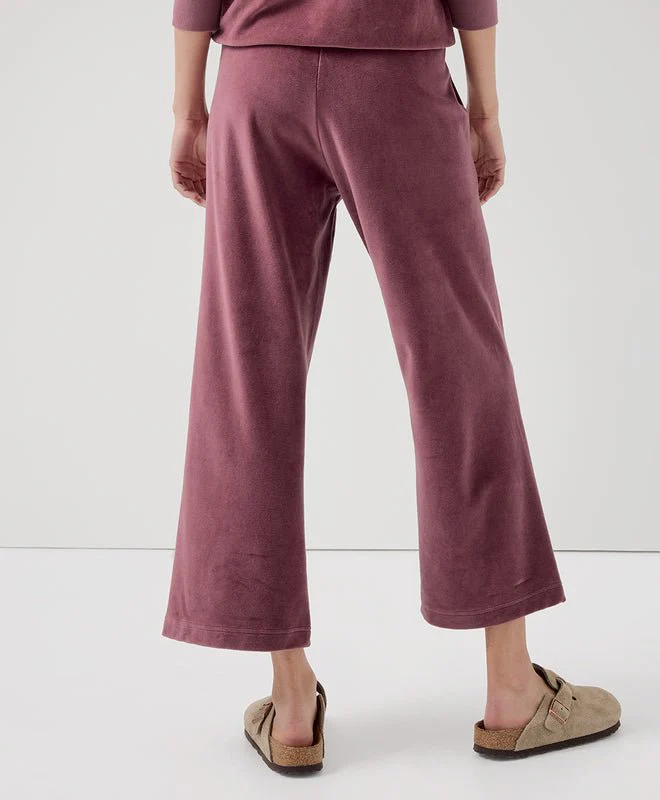 Women's Organic Cotton Velour Wide Leg Crop Pant - Image 3