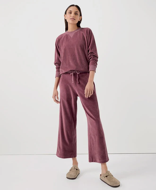 Women's Organic Cotton Velour Wide Leg Crop Pant - Image 5