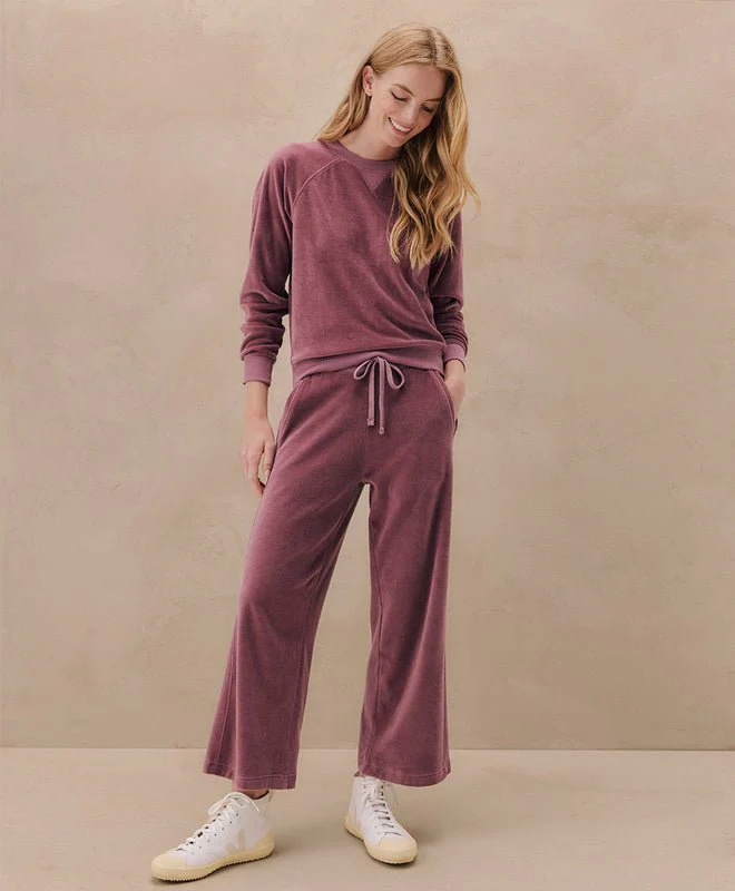 Women's Organic Cotton Velour Wide Leg Crop Pant - Image 6