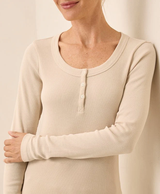 Women's Organic Easy Rib Slim Henley - Image 4