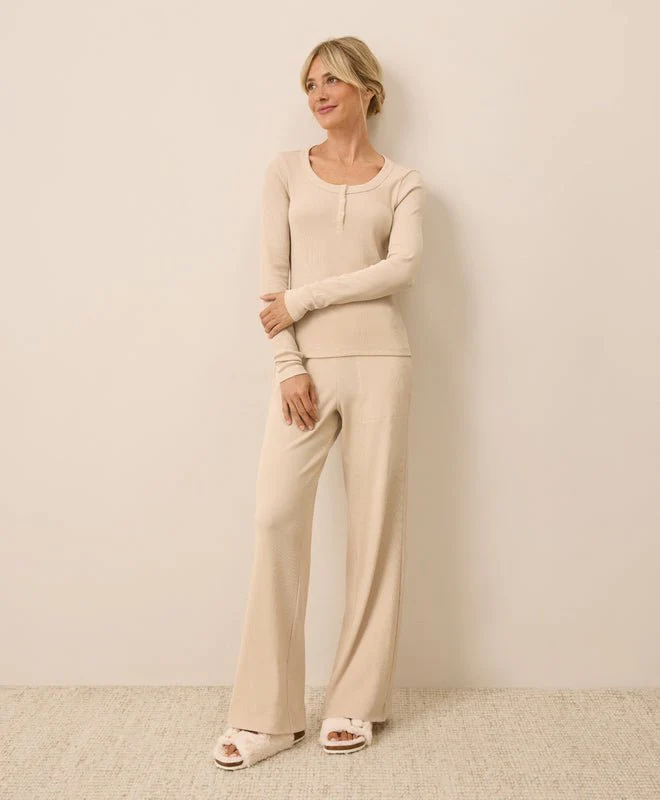 Women's Organic Easy Rib Wide Leg Lounge Pant - Image 3