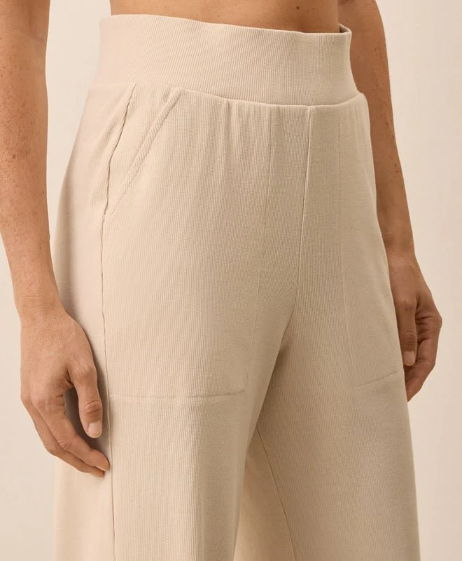 Women's Organic Easy Rib Wide Leg Lounge Pant - Image 4