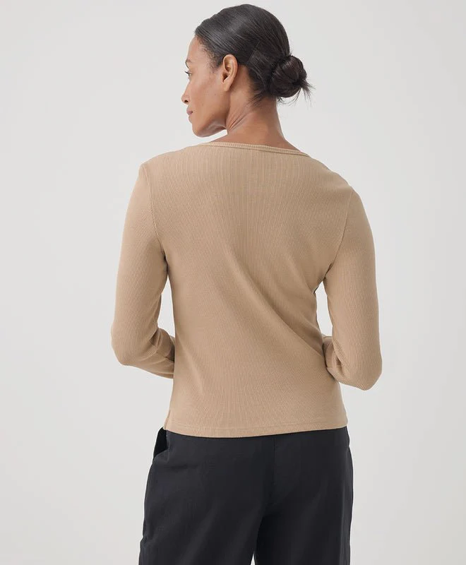 Women's Organic Favorite Rib Henley Long Sleeve Top - Image 10
