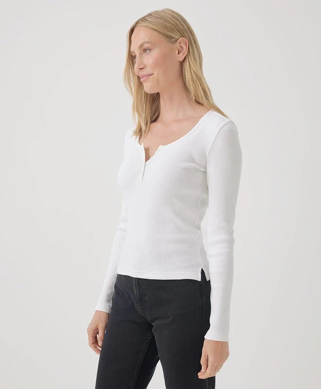 Women's Organic Favorite Rib Henley Long Sleeve Top - Image 13
