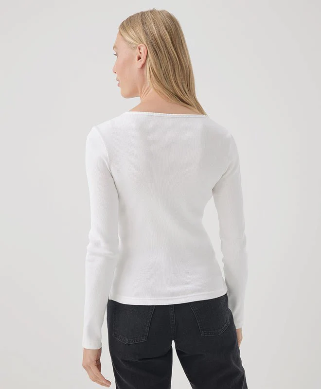 Women's Organic Favorite Rib Henley Long Sleeve Top - Image 15