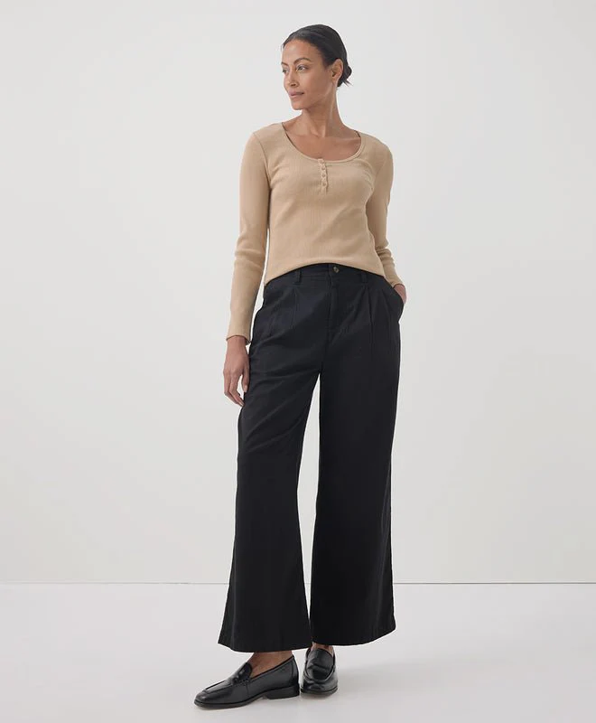 Women's Organic Favorite Rib Henley Long Sleeve Top - Image 7