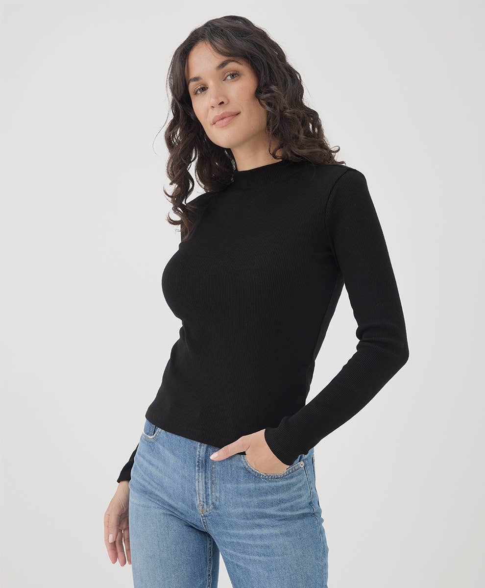 Women's Organic Favorite Rib Mockneck Top - Image 2