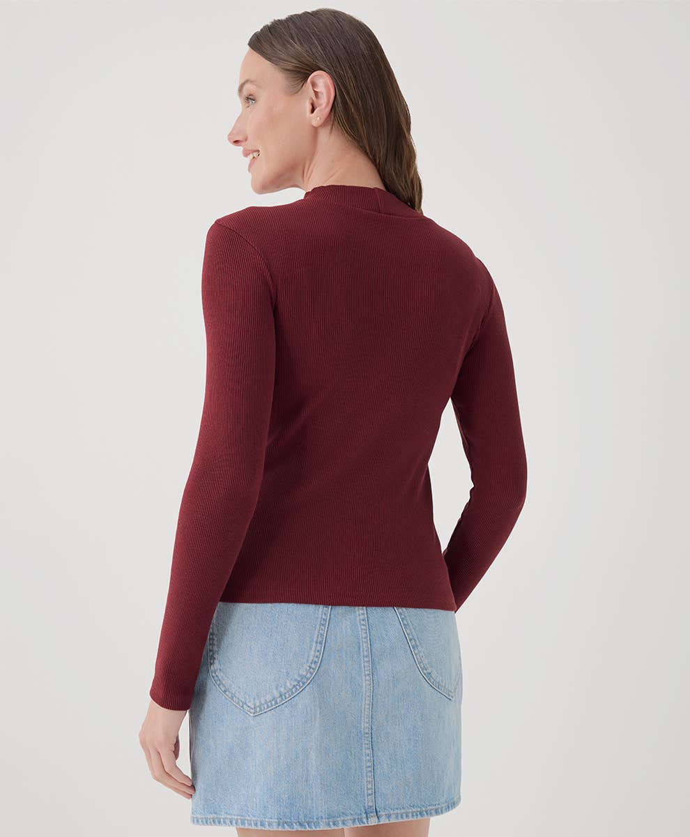 Women's Organic Favorite Rib Mockneck Top - Image 3