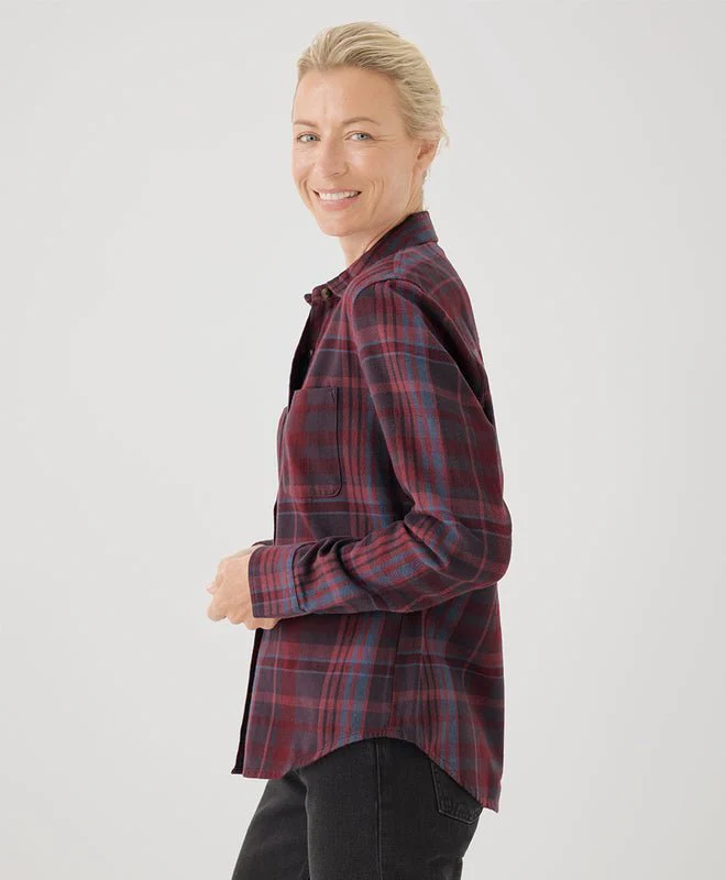 Women's Organic Fireside Flannel Button Up Shirt - Image 8